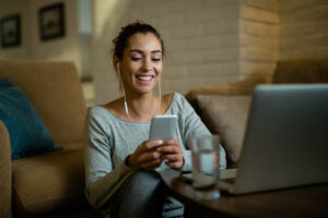 mulher conexão Wi-Fi